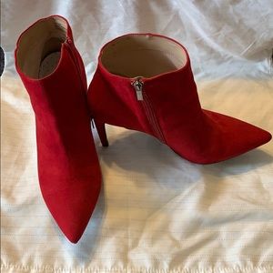 Red stiletto booties